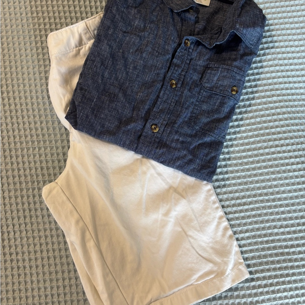 Crazy 8 Navy Button-Up Shirt & Short Bundle